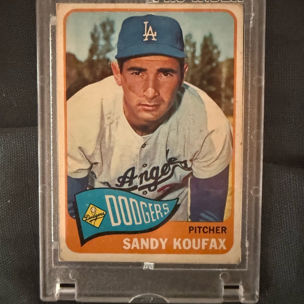 Topps Sandy Koufax Baseball Card with Green and Black